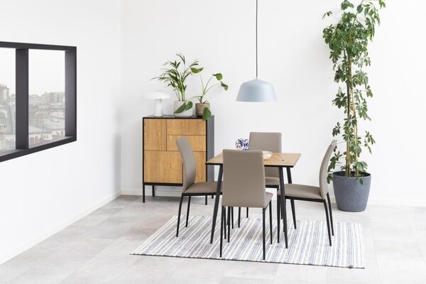 Bufet Seaford, Negru mat, 103x80x40 cm