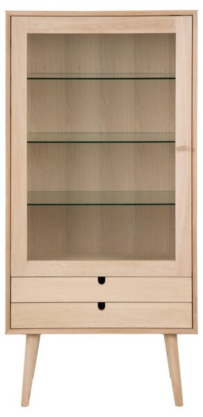 Dulap cu vitrina Century, Alb, 143.2x72x36 cm