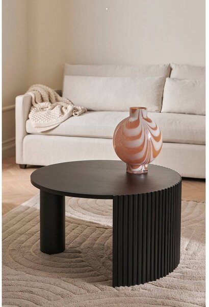 Черна кръгла масичка за кафе с дъска от мангово дърво ø 80 cm Bisselina – Ellos Home