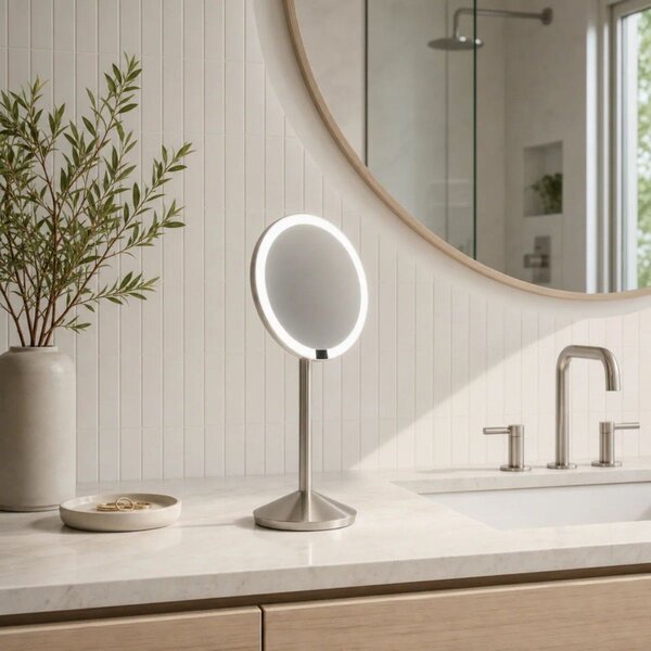 Козметично огледало със светлина/увеличително (увеличение 10x) ø 12 cm – simplehuman