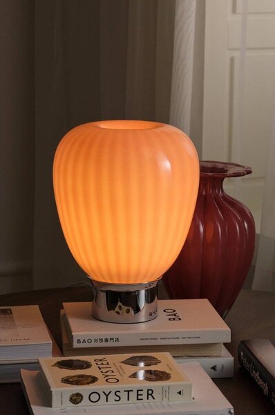 Розова/в блестящо сребрист цвят стъклена настолна лампа (височина 34 cm) Balloon – Ellos Home