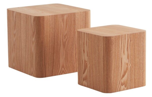 Странични масички в комплект 2 бр. от декор от ясен 40x40 cm Cubo – Jotex