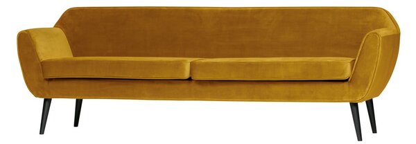 Жълт диван от кадифе, 230 cm Rocco - WOOOD
