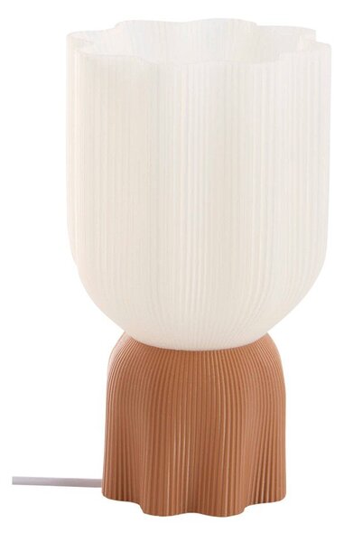 Бяла/кафява пластмасова настолна лампа (височина 27 cm) Camier – Jotex