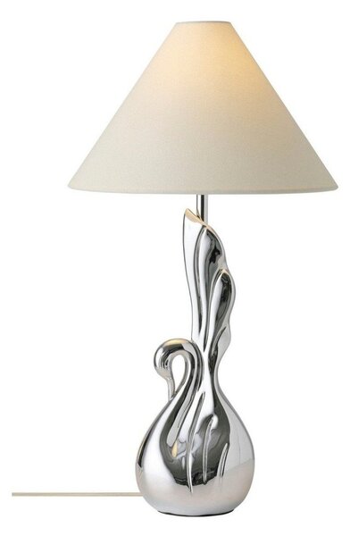 Бяла/в сребрист цвят настолна лампа от полиресин (височина 53 cm) Swan – Ellos Home