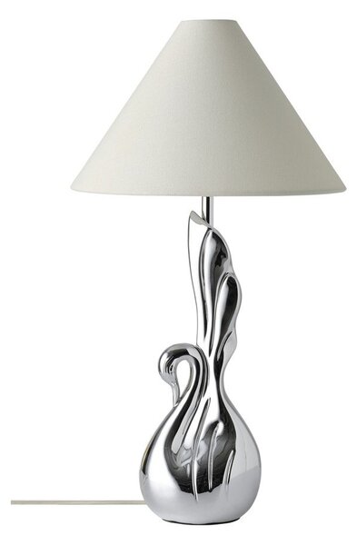 Бяла/в сребрист цвят настолна лампа от полиресин (височина 53 cm) Swan – Ellos Home