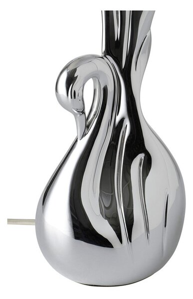 Бяла/в сребрист цвят настолна лампа от полиресин (височина 53 cm) Swan – Ellos Home