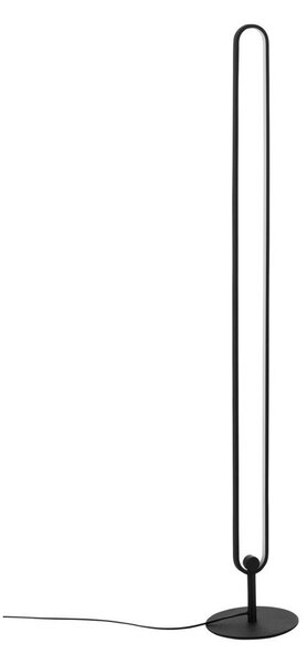 Матово черно метална LED затъмняваща се подова лампа (височина 130 cm) Loop – Ellos Home