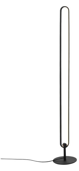 Матово черно метална LED затъмняваща се подова лампа (височина 130 cm) Loop – Ellos Home