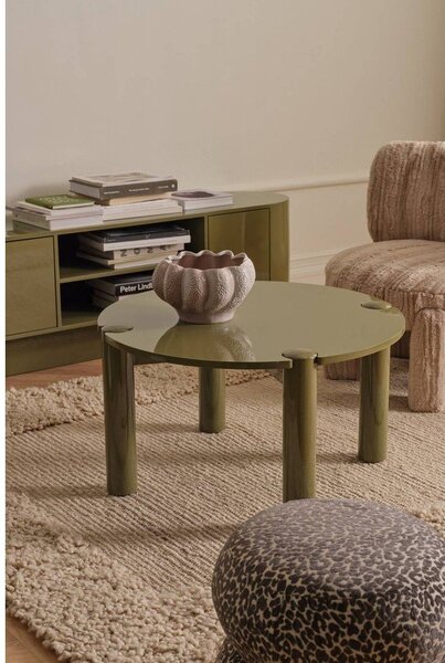 Кръгла масичка за кафе от МДФ в цвят каки ø 80 cm Pussel – Ellos Home