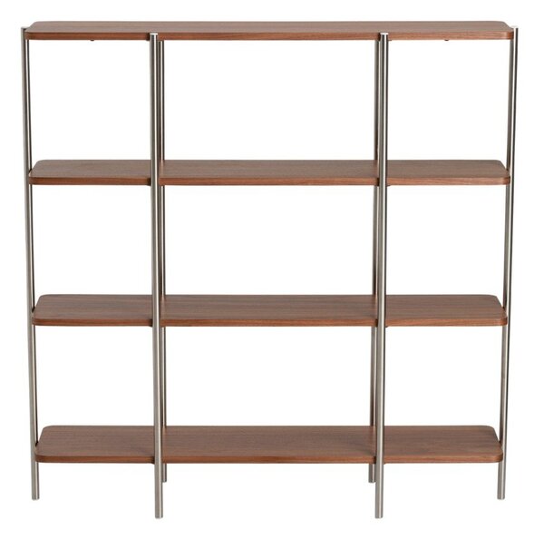 Стелаж от декор от орех в тъмно естествен цвят 120x120x30 cm Lyllo – Ellos Home