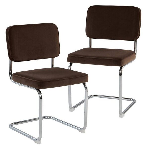 Кафяви метални люлеещи се трапезни столове в комплект 2 бр. Hjo – Jotex