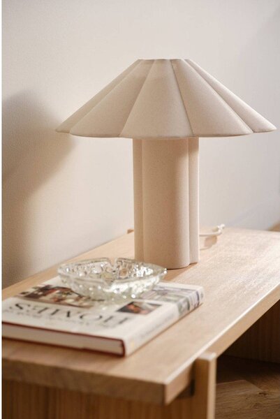 Кремава ленена настолна лампа (височина 38 cm) Gerd – Jotex
