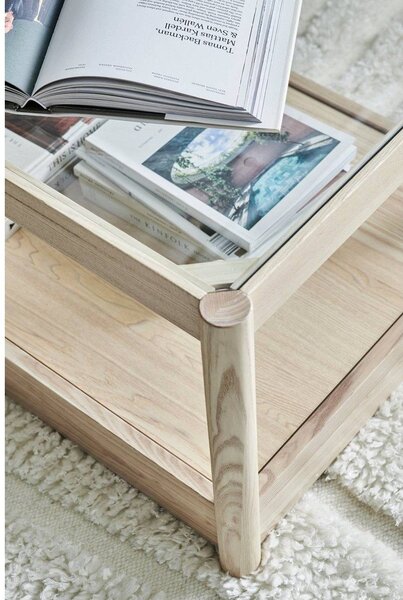 Масичка за кафе със стъклен плот в естествен цвят 60x120 cm Class – Ellos Home