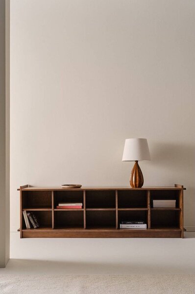 Библиотека от масивен бор в тъмно естествен цвят 193x60x40 cm Apelvik – Jotex
