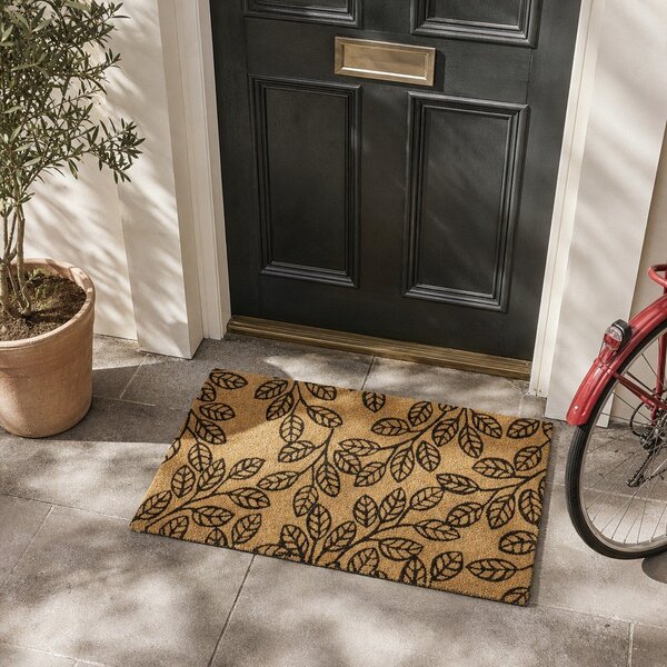 Изтривалка от кокосови влакна 75x45 cm Leafs - Hanse Home