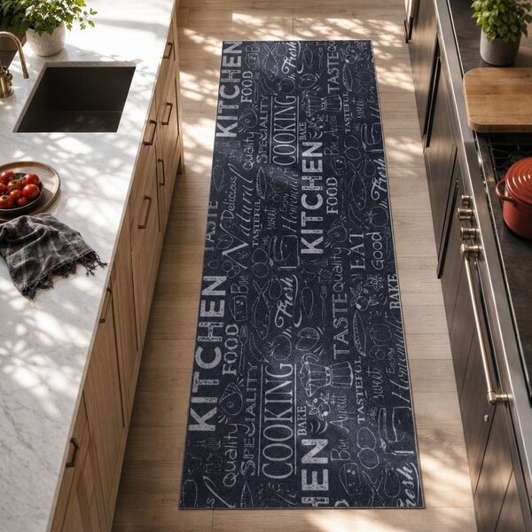 Черен килим 50x150 cm Wild Kitchen Board - Hanse Home