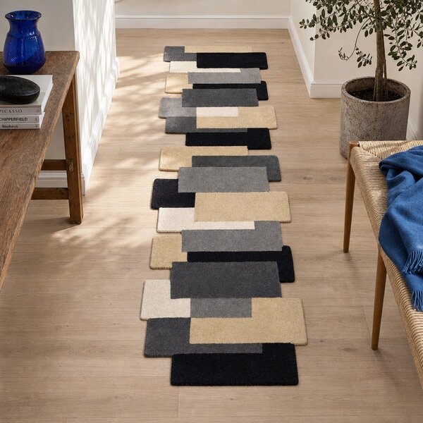 Сива вълнена пътека 60x230 cm Collage – Flair Rugs