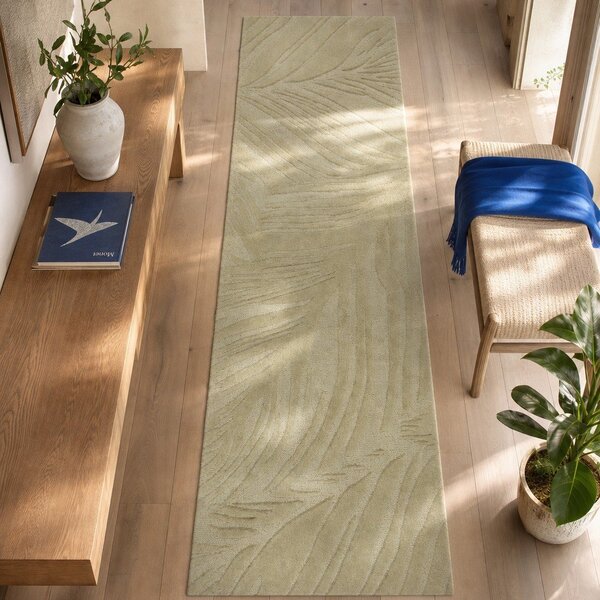 Зелен вълнен килим 60x230 cm Lino Leaf - Flair Rugs
