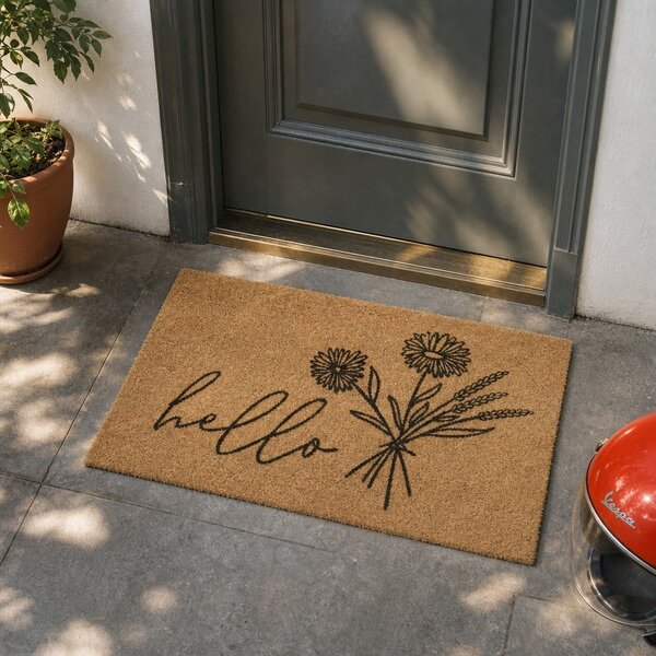 Изтривалка от кокосови влакна 75x45 cm Hello & Flowers - Hanse Home