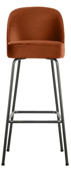 Кадифен бар стол в тухлен цвят (височина на седалката 79 cm) Vogue – WOOOD