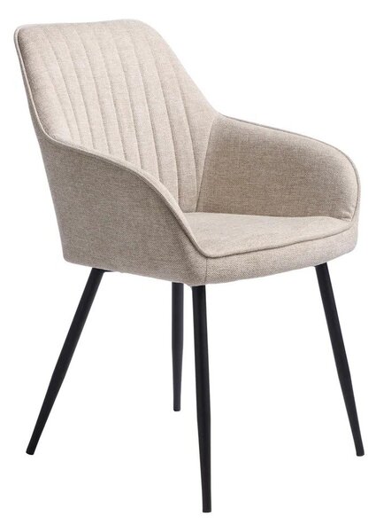 Бежов тапициран трапезен стол с подлакътници Nolan – Unique Furniture