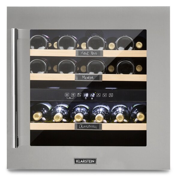 Klarstein Vinsider 36, охладител за вино, 2 охлаждащи зони, 5-22°C, 94л, неръждаема стомана