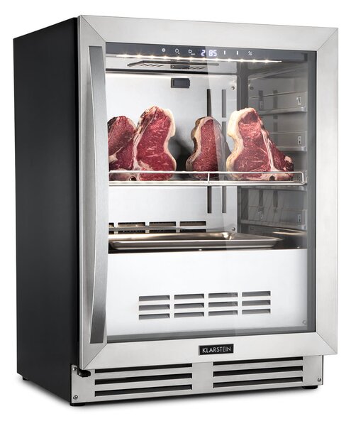 Klarstein Steakhouse Pro, хладилник за зреене на месо, 1 зона, 98 l, 1 - 25 ° C, сензорен, неръждаема стомана
