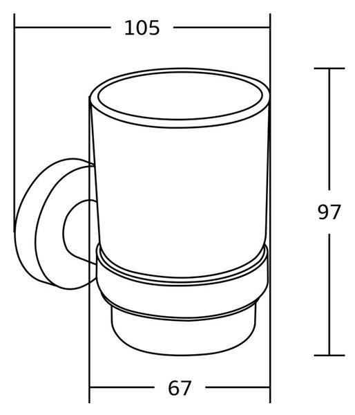 Mexen Tiber чаша за четки за зъби, хром - 7050538-00