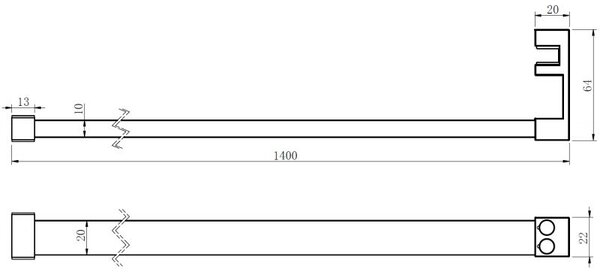 Mexen релинг за кърпи за душ параван, полиран никел - 800-06-97