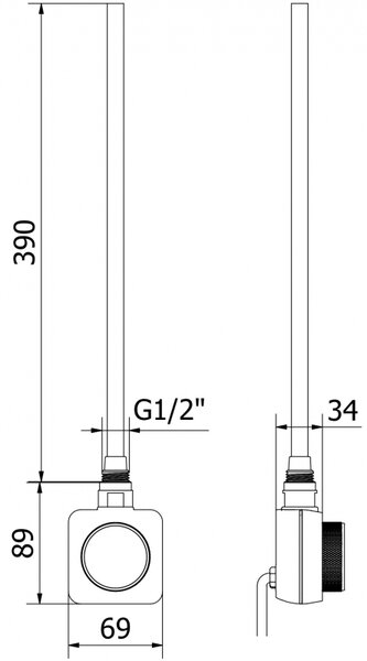 Mexen Ares електрически радиатор 1200 x 400 мм, 400 W, черен - W102-1200-400-6400-70