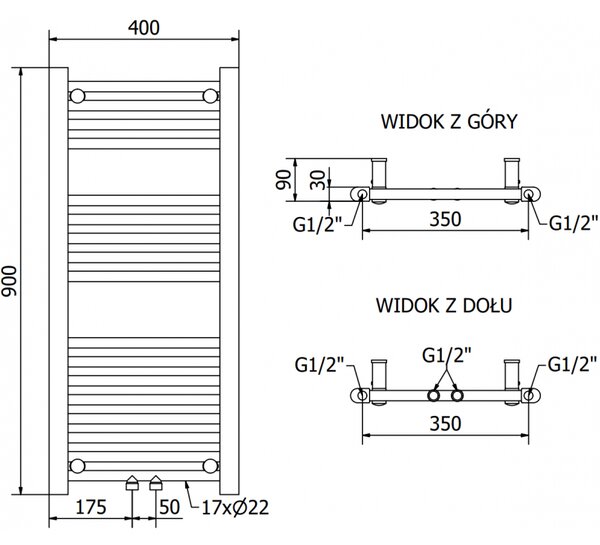 Mexen Mars електрически радиатор 900 x 400 мм, 300 W, бял - W110-0900-400-2300-20