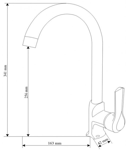 Mexen Sabre кухненски смесител, черен - 72190-70