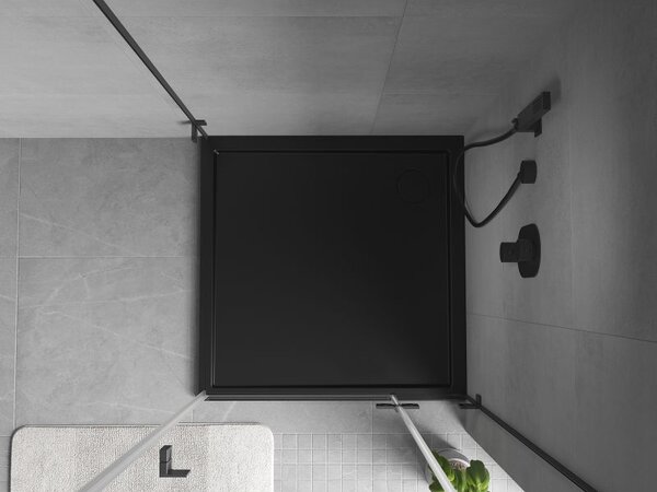 Mexen Flow квадратен душ корито slim 75 x 75 cm, черен мат - 46S707575