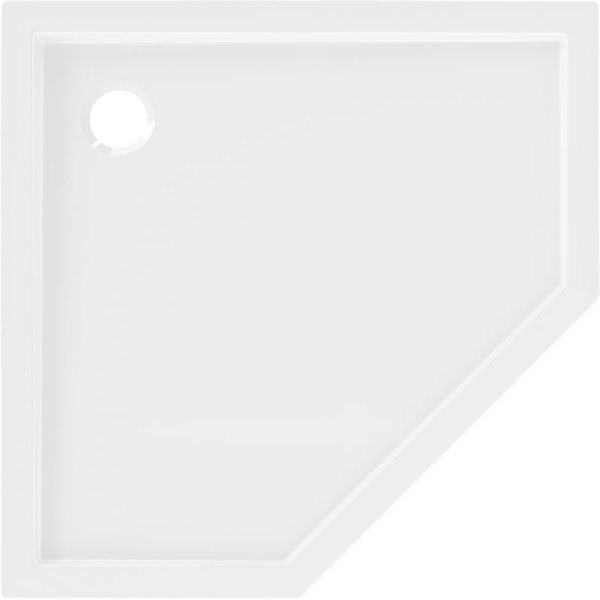 Mexen Flow петостенен ултратънък душ корито 80 x 80 cm, бял гланц - 46P108080