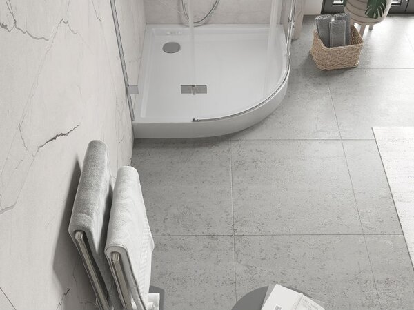 Mexen Flow+ полукръгъл поддушов корито 80 x 80 cm, бял гланц - 46Q108080H