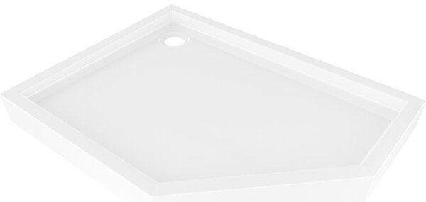 Mexen Flow+ петоъгълна лява поддушова тава 100 x 80 см, бял гланц - 46P108010LH