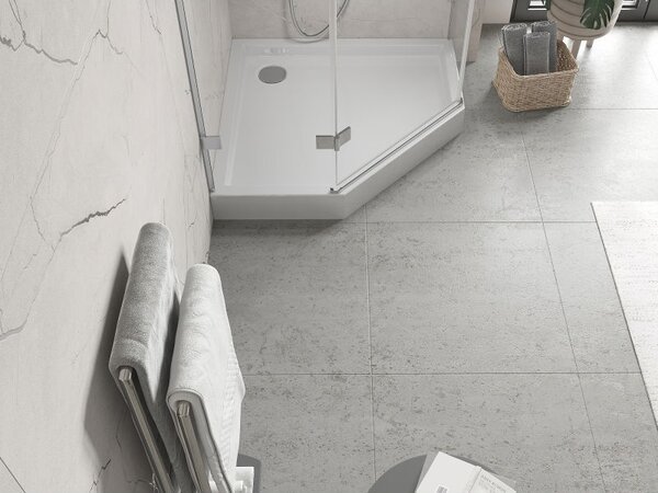 Mexen Flow+ петвуголен поддушово корито 100 x 100 см, бял гланц - 46P101010H