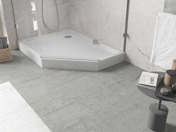 Mexen Flow+ петоъгълна лява поддушова тава 100 x 80 см, бял гланц - 46P108010LH