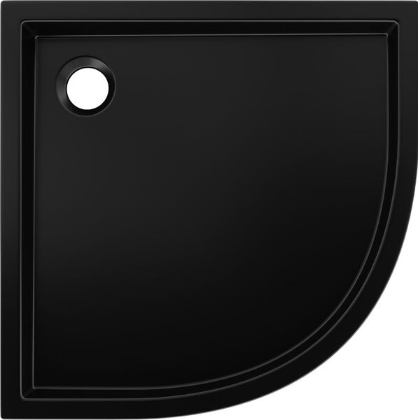 Mexen Flow+ полукръгъл поддушов съд 80 x 80 см, черен мат - 46Q708080H