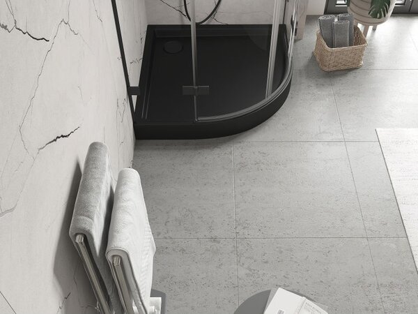 Mexen Flow+ полукръгъл поддушов съд 80 x 80 см, черен мат - 46Q708080H