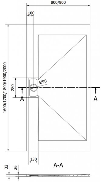 Mexen Egon правоъгълна душ кабина SMC 200 x 80 cm, бяла - 4R108020