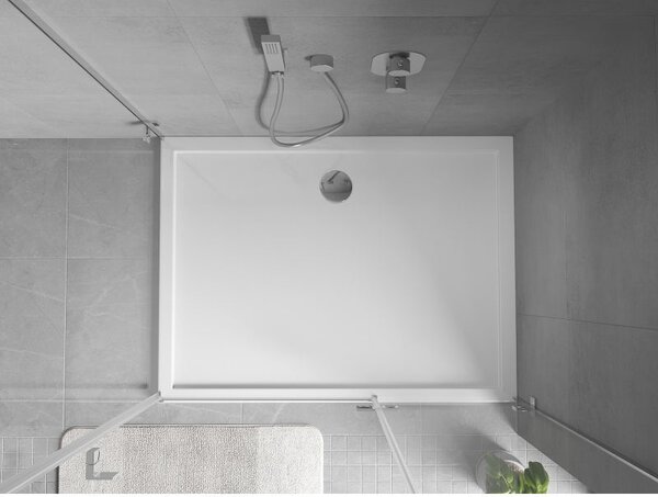 Mexen Flow правоъгълно тънко поддушово корито 100 x 80 см, бял гланц - 46R108010