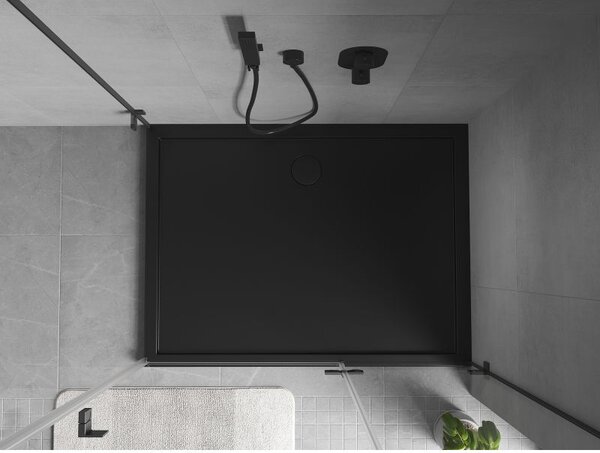 Mexen Flow правоъгълна тънка душ кабина 90 x 80 см, черен мат - 46R708090