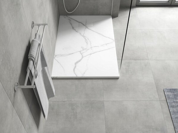 Mexen Hugo правоъгълна душ кабина SMC 120 x 90 см, бял камък - 42159012