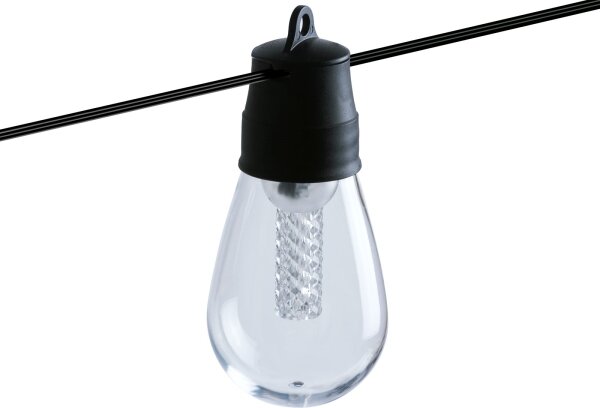 Димируема LED соларна гирлянда 25xLED/1,5W/3,7/5V 2200 mAh 15 m IP65 черна + дистанционно управление