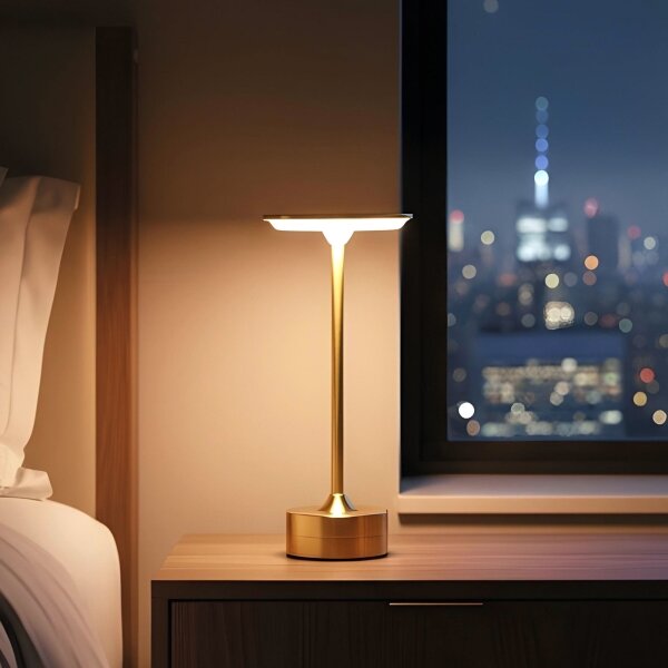 Димируема презареждаема LED настолна лампа NEW YORK LED/1,8W/5V 1200 mAh златна