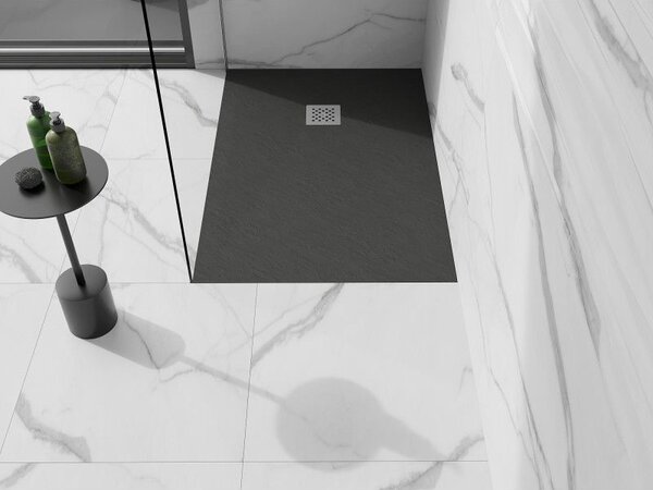 Mexen Stone+ правоъгълна композитна душ кабина 90 x 70 см, антрацит - 44717090