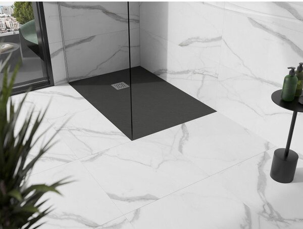Mexen Stone+ правоъгълна композитна душ кабина 90 x 70 см, антрацит - 44717090