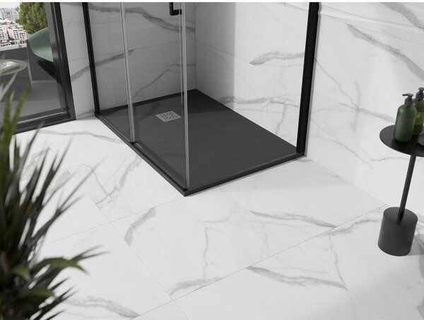 Mexen Stone+ правоъгълна композитна душ кабина 90 x 70 см, антрацит - 44717090